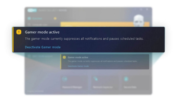 ESET let's you know when the Gamer mode is turned on. 