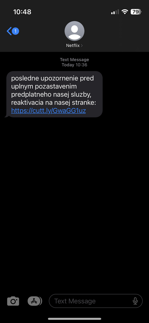 Netflix SMS podvod