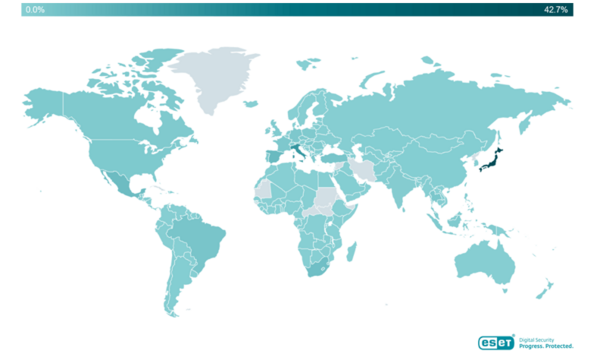 ESETによるEmotetの検出数:2022年1月~2023年6月